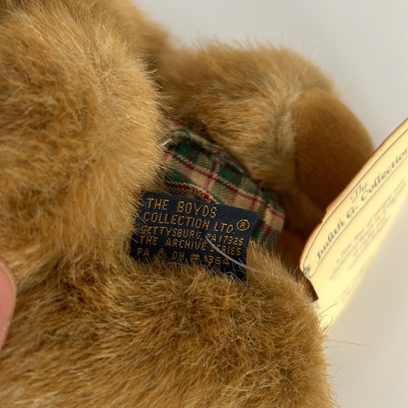 Vintage Boyds Bear From Judith G Collection Wearing Plaid Dress & Bow - Picture 11 of 12